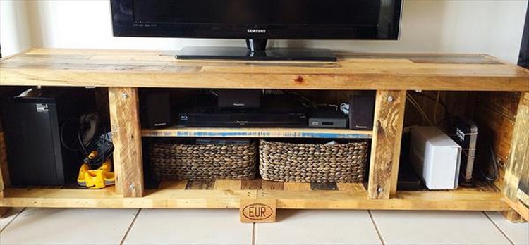 Recycled Pallet Tv Stand Plans Pallet Wood Projects