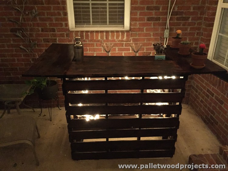 Recycled Pallet Bars with Lights  Pallet Wood Projects