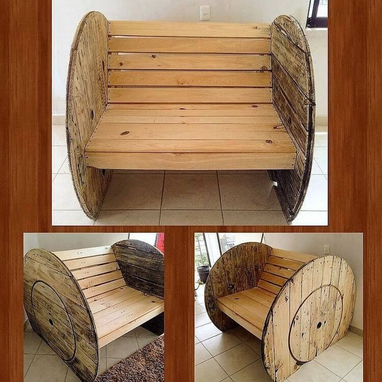 Pallet Cable Spool Chair