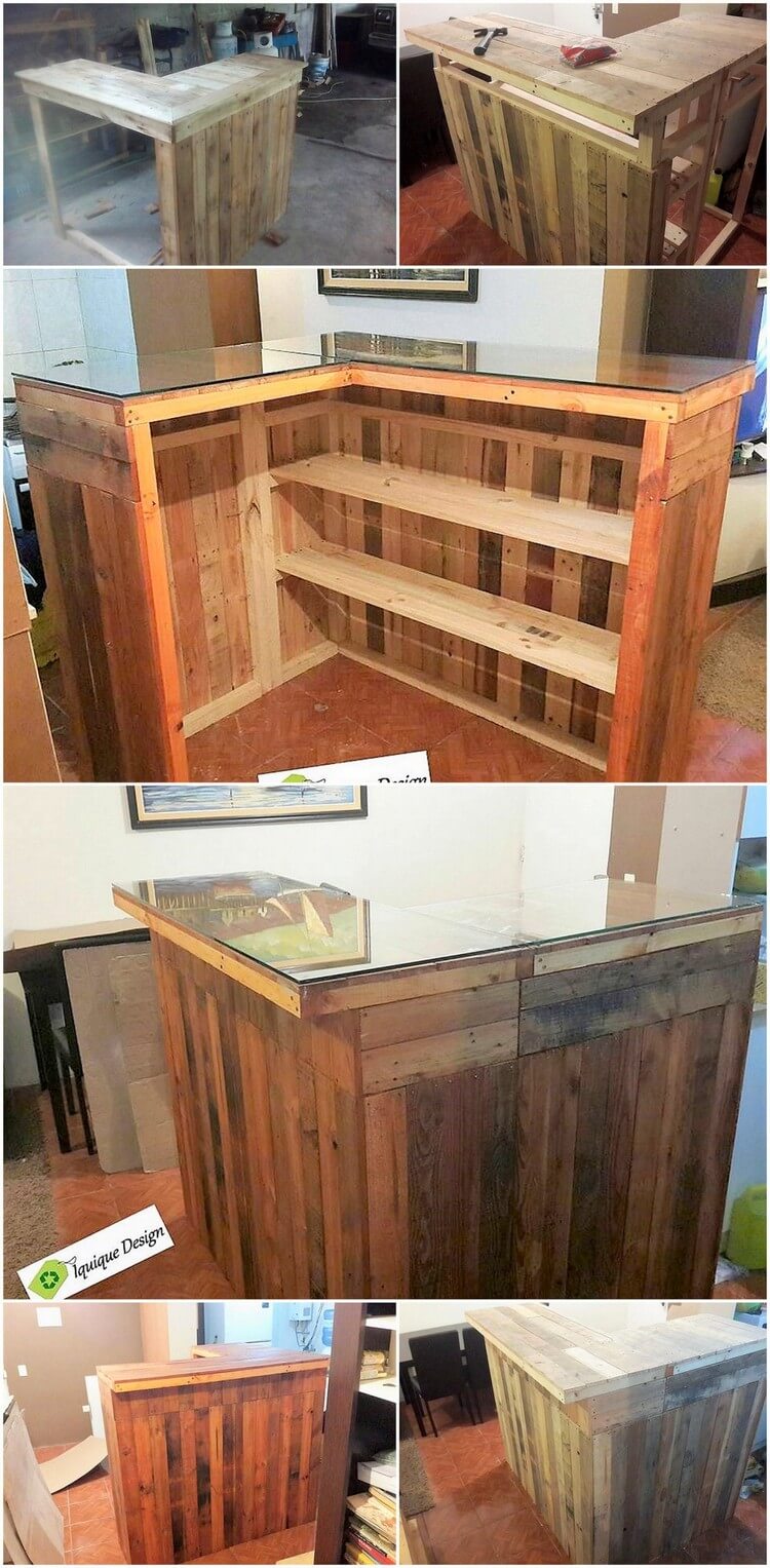 Diy Pallet Counter Table Reception Desk Pallet Wood Projects