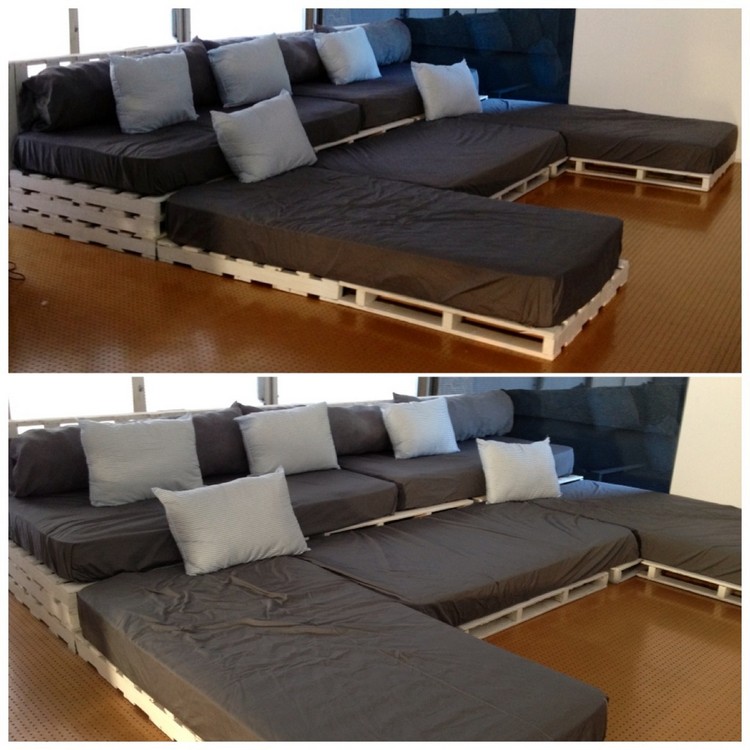 U Shaped Pallet Sofa Ideas | Pallet Wood Projects